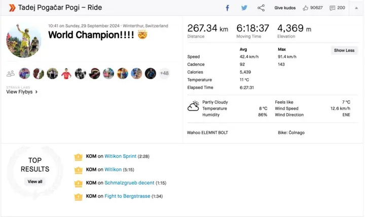 pogacar strava