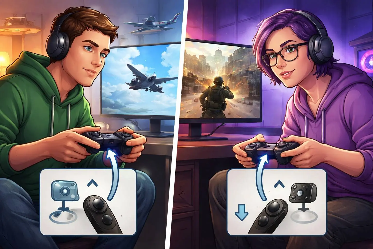 verschillende bestuting gamers