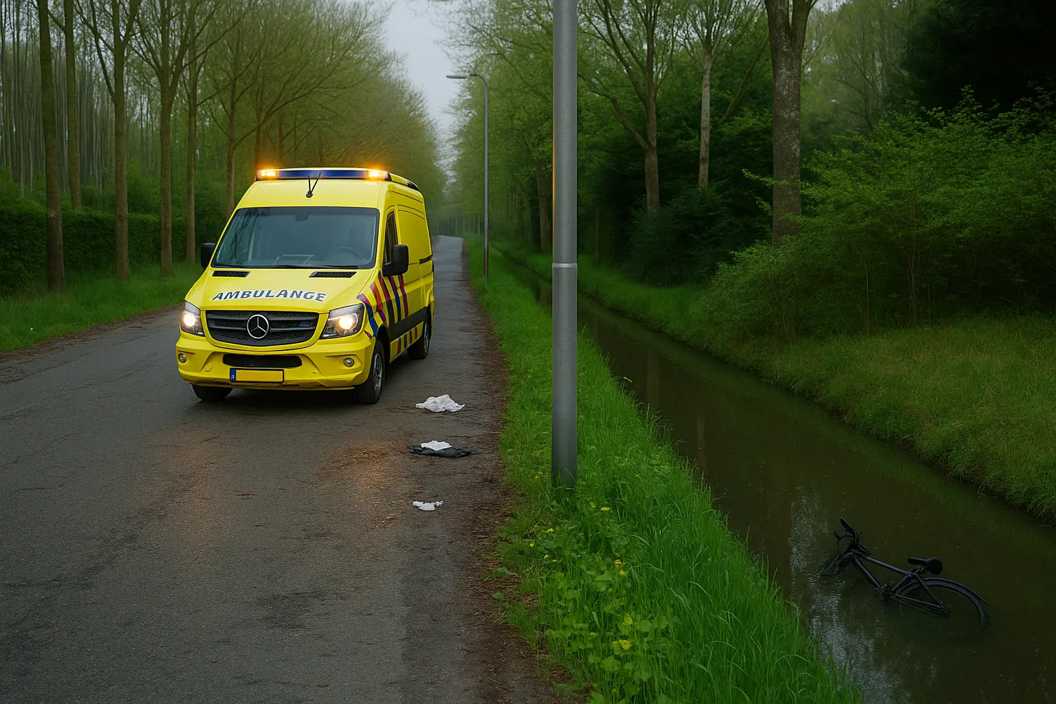 ongeval scooter in sloot