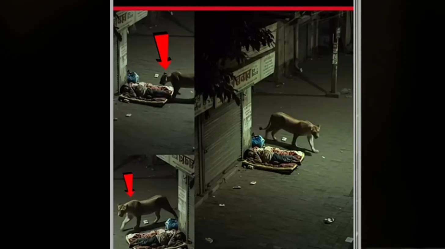 video van leeuw die slapende man spaart blijkt ai gegenereerd