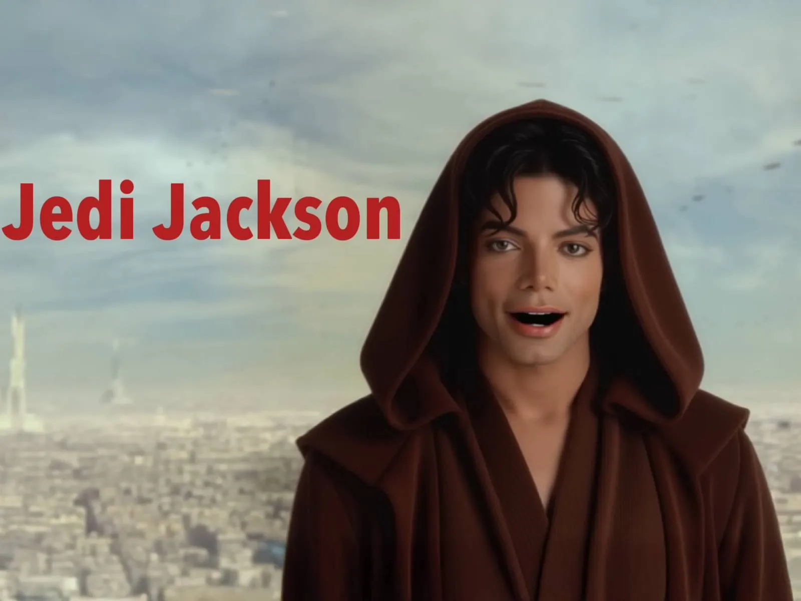 Michael Jackson als Jedi traint Anakin in AI-video over Star Wars