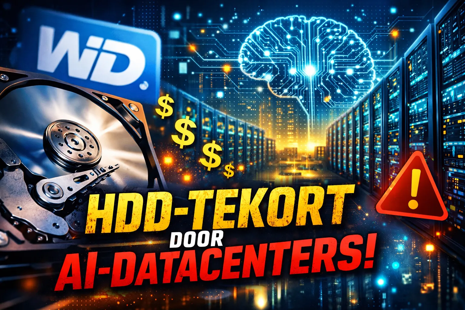 AI-datacenters slokken harde schijven in 2026 op