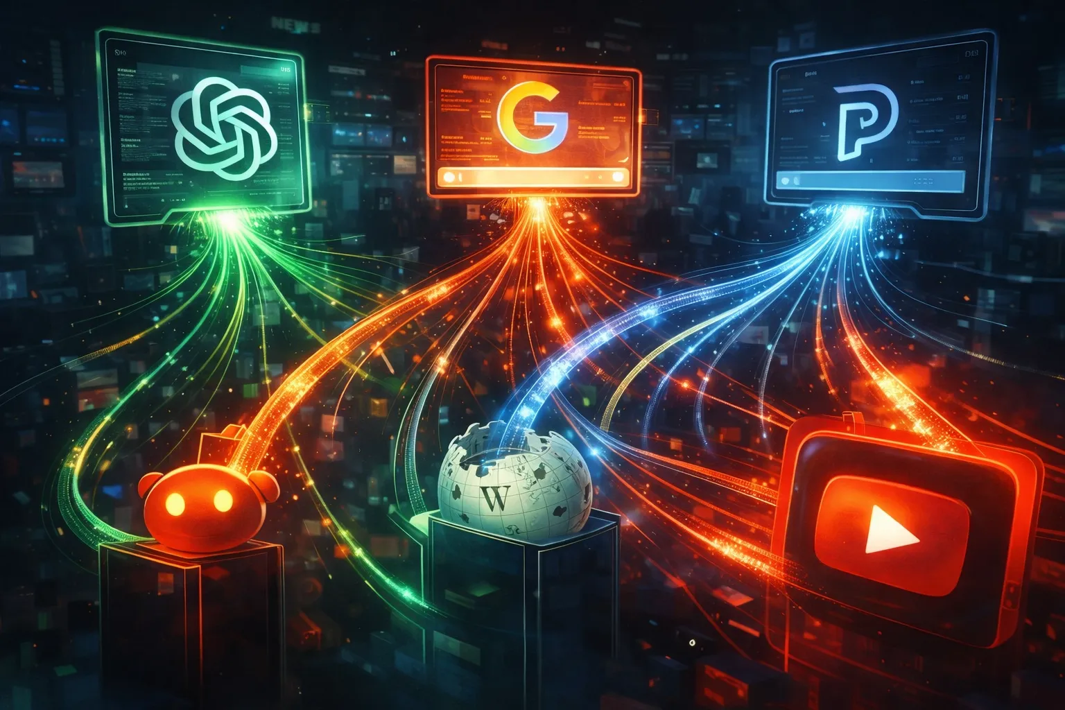 AI heeft verrassende bronvoorkeur YouTube, Reddit en Wikipedia domineren