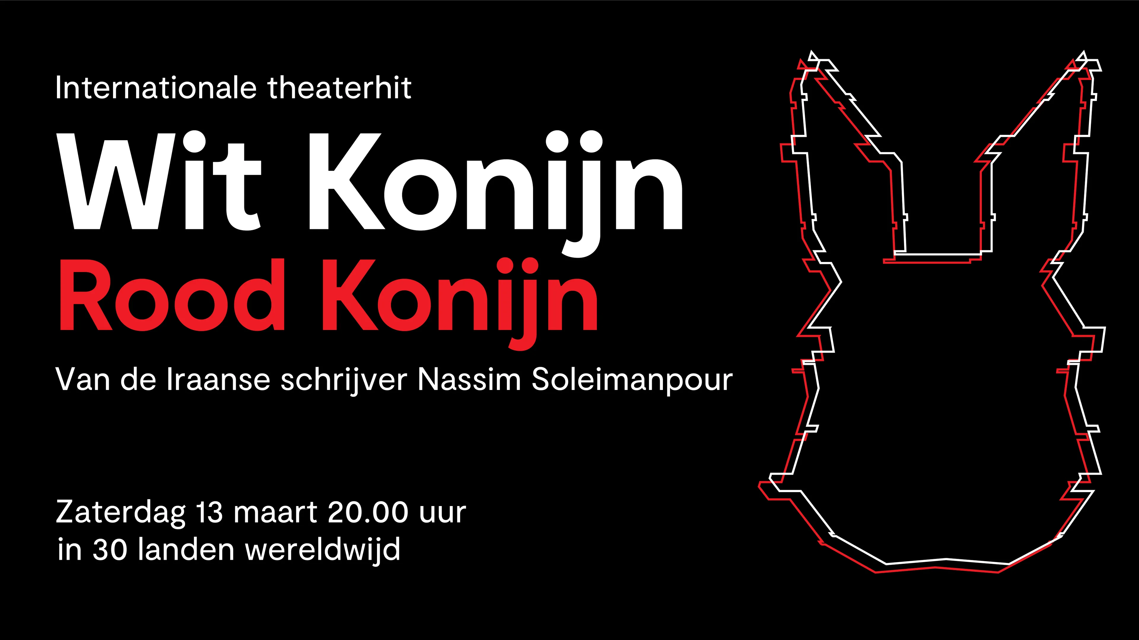 wit konijn rood konijn beeld