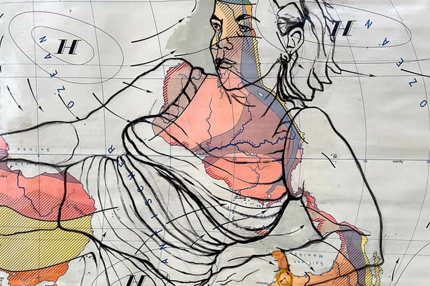 inge koetzier van hooff-map kaart- painting-after Susanne Valadon 1 pers