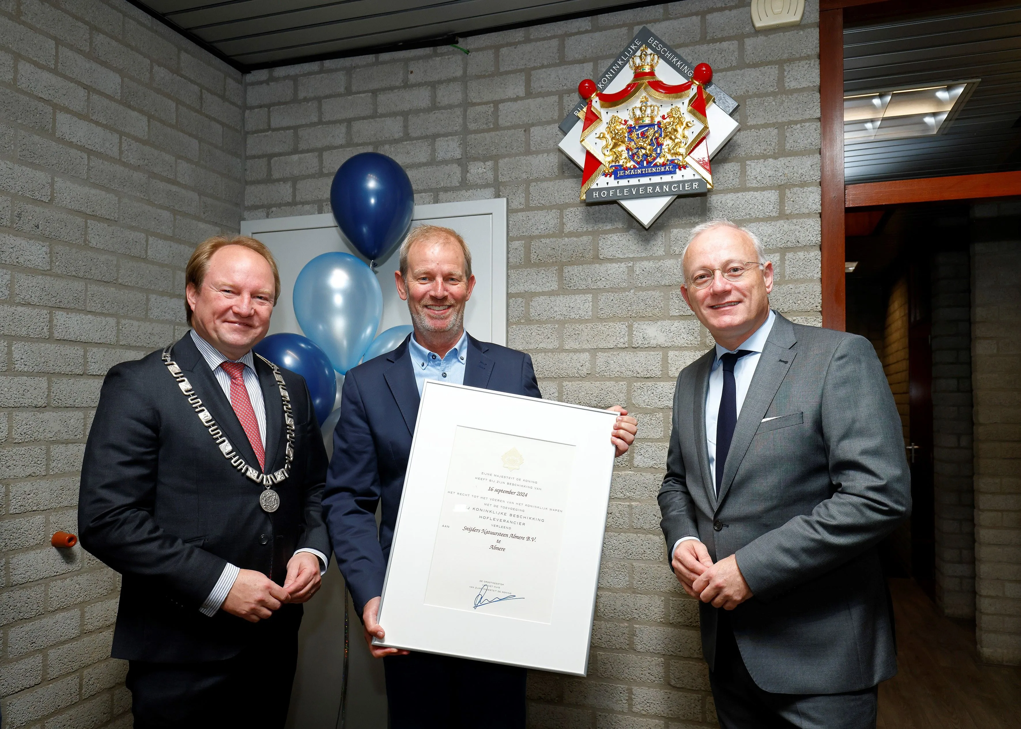 uitreiking predicaat hofleverancier prov flevoland