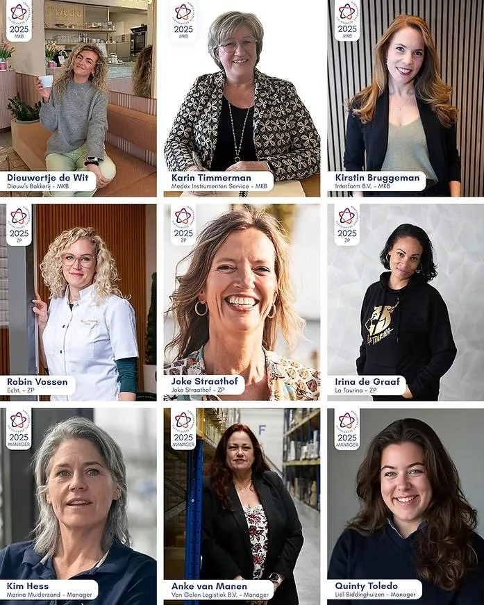 alle genomineerden zakenvrouwen 2025 netwerk flevolandse zakenvrouwen