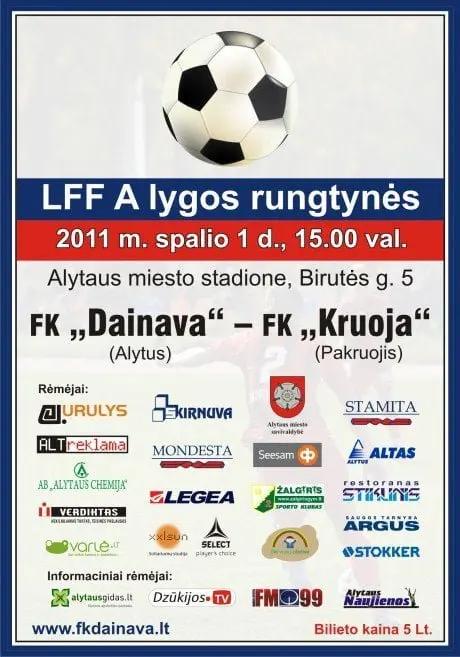 alytausgidas fk dainava kruoja spalio1d 15val