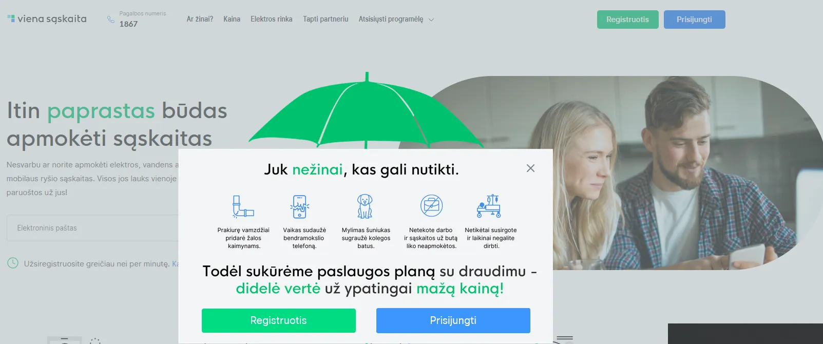 viena saskaita fonas