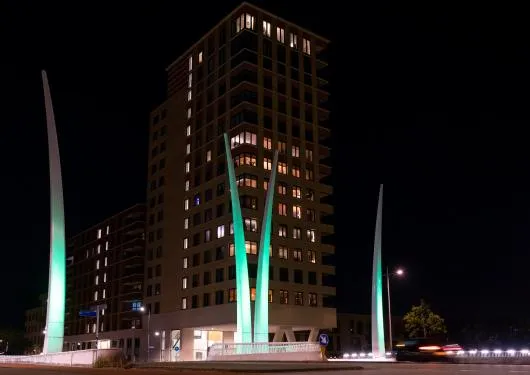 groene pylonen hogeweg