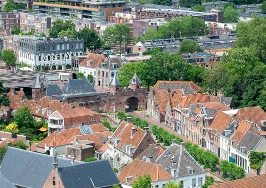 luchtfoto binnenstad koppelpoort