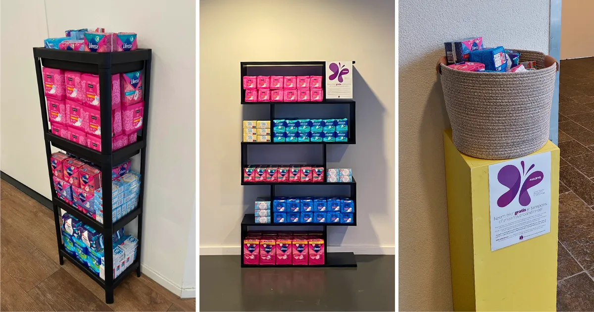 beeld ggdru menstruatieproducten uitgifte punten