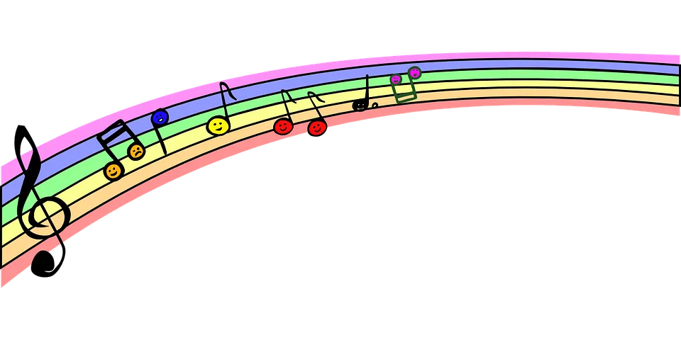 muzieknoten regenboog pixabay
