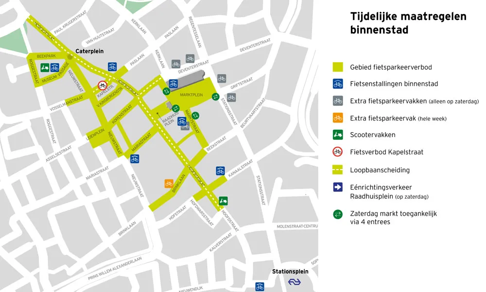 plattegrond binnenstad ivm corona gr