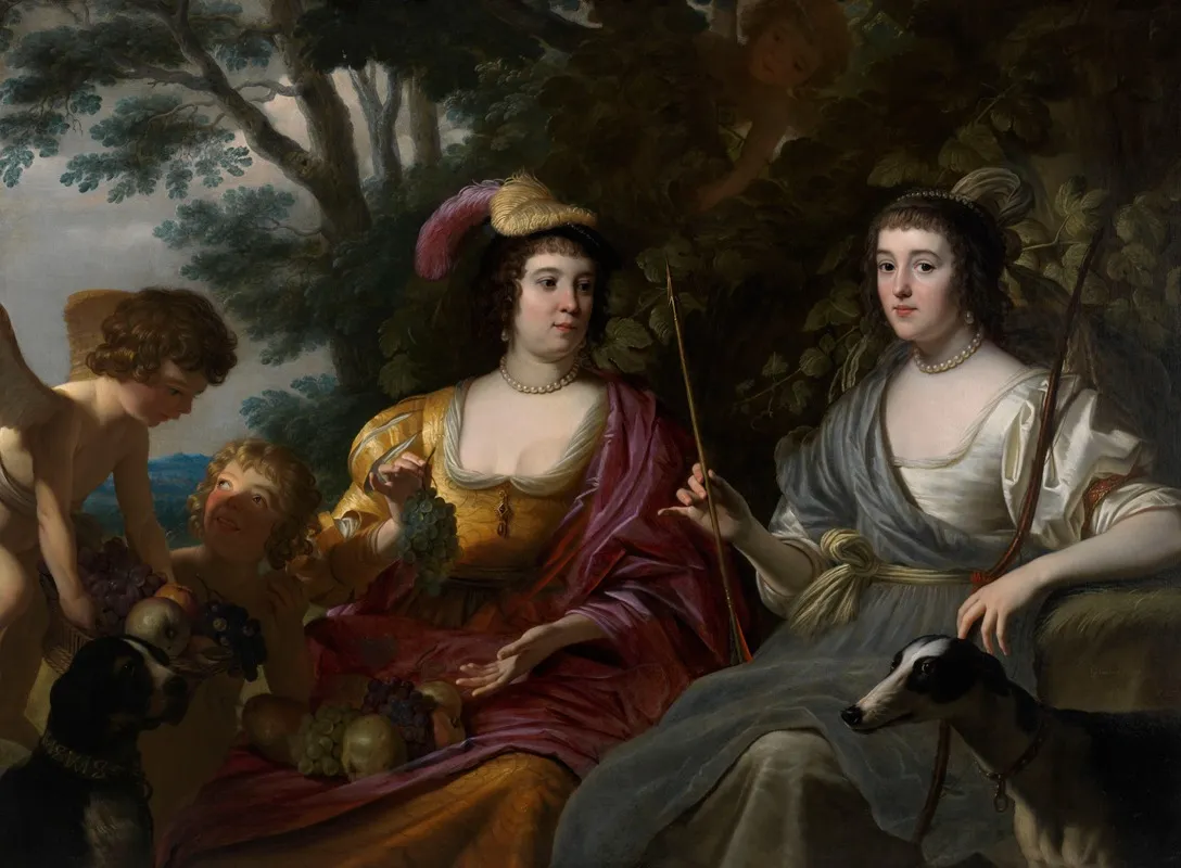portret van amalia van solms en charlotte de la trmolle gerard van honthorst paleis het loo 1