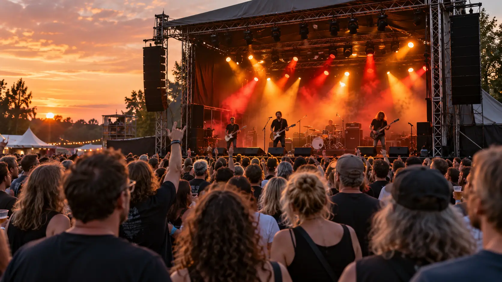 Rockfestival bij schemering-1 ter illustratie