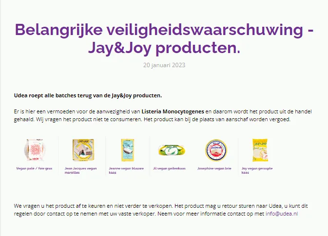 recall jay joy vegan kaasvervangers