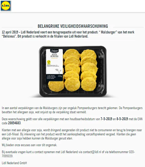 recall lidl maisburgers