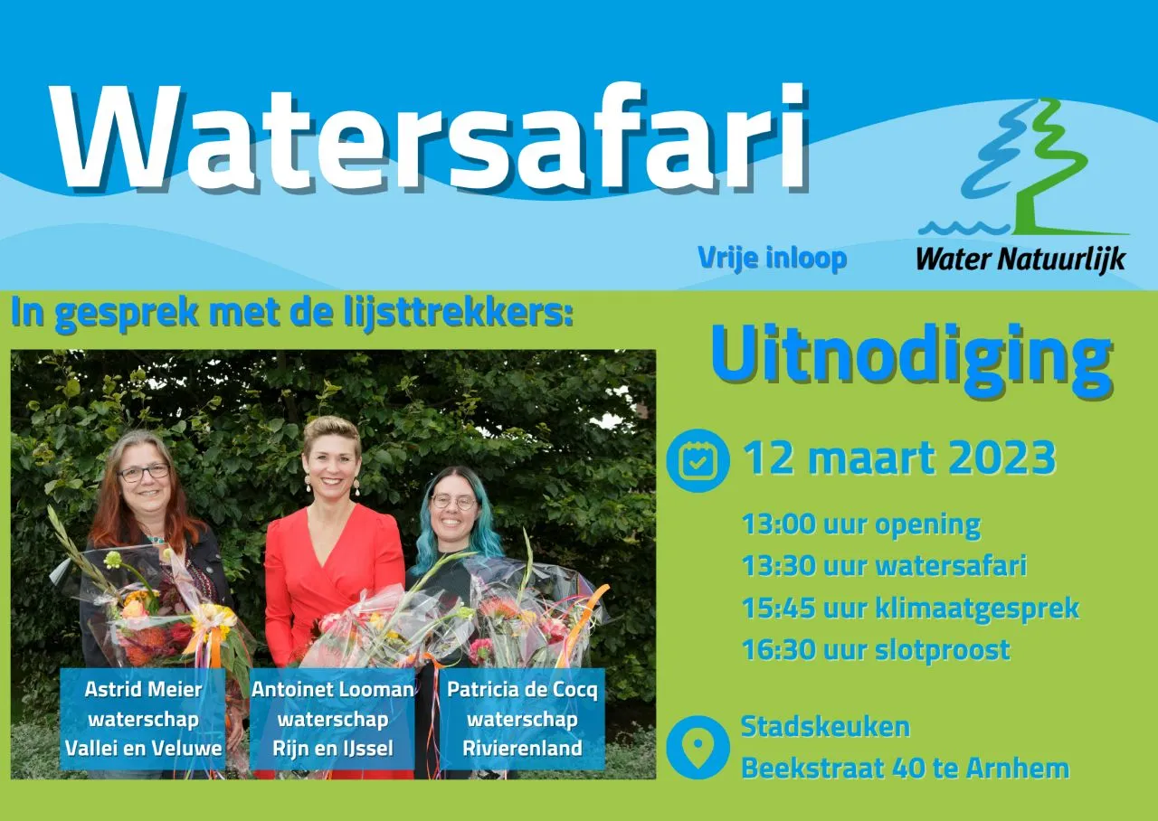 watersafari arnhem watertoer water natuurlijk 12 maart
