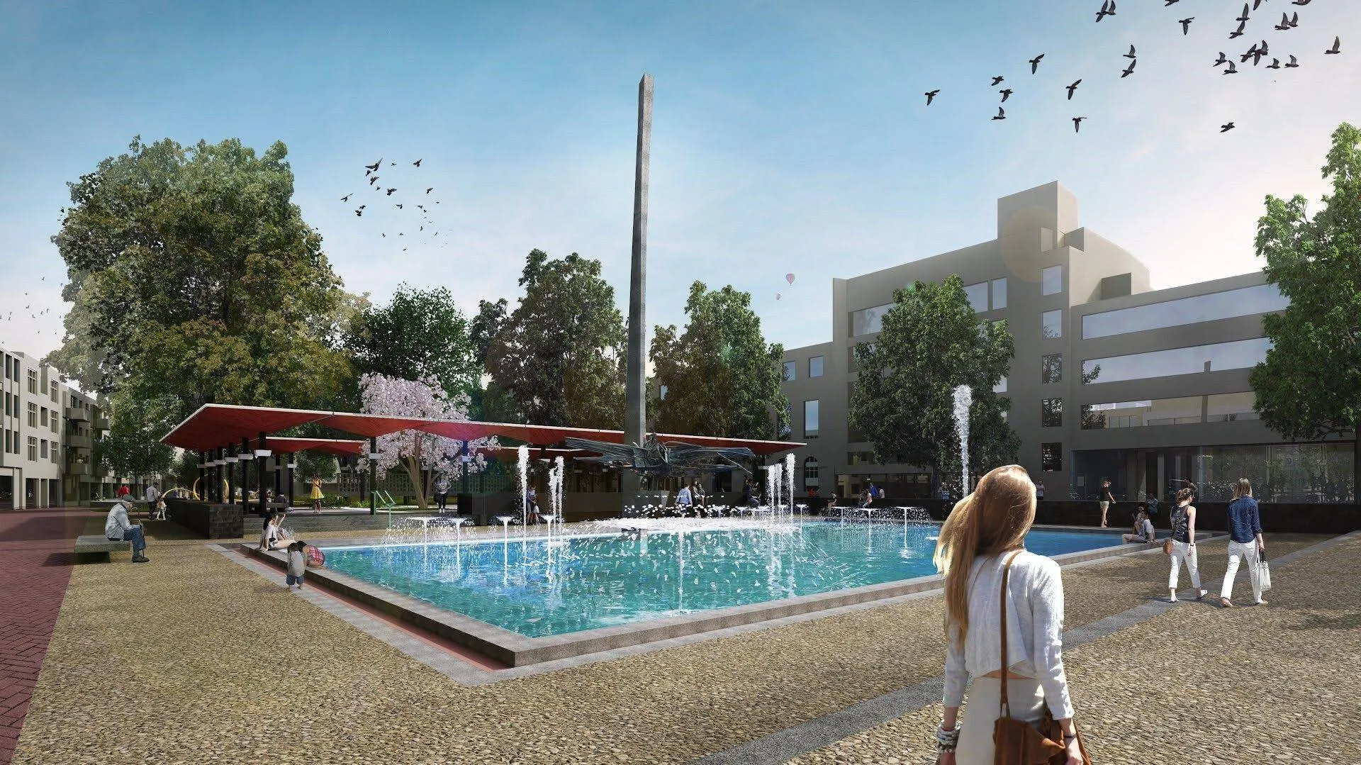 artists impression gele rijders plein opzoom architecten arnhem