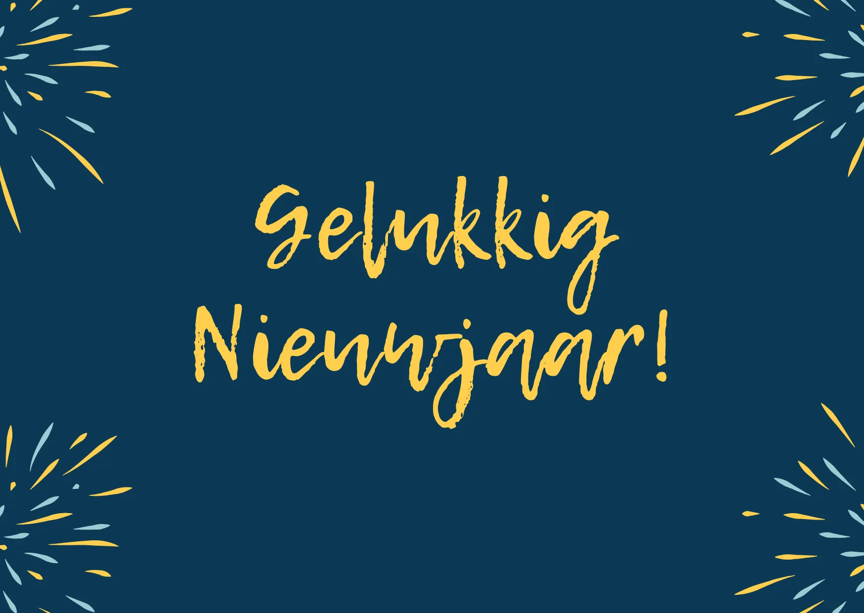 Kleurrijk Vuurwerk Nieuwjaar Wenskaart