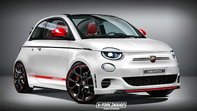 abarth 595 elettrica render