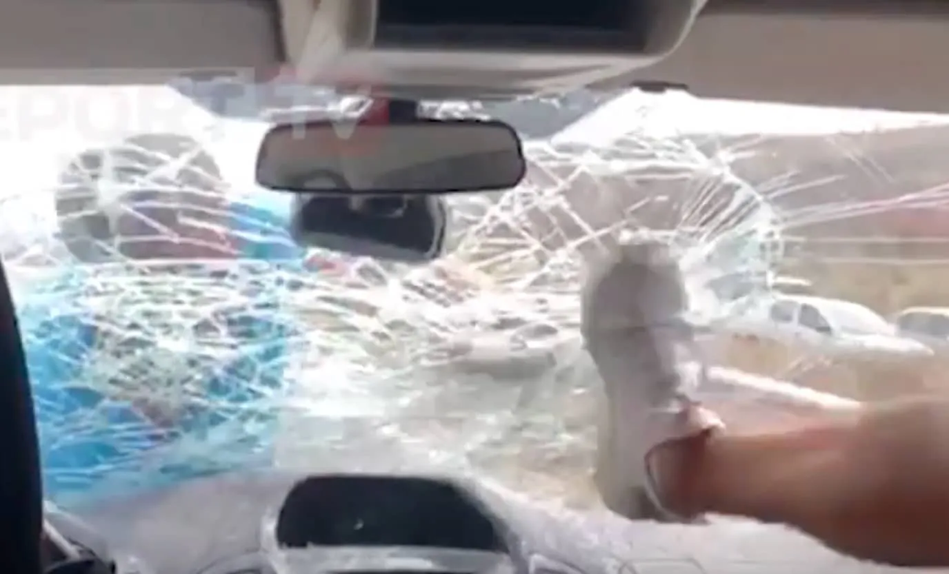 aggrappato parabrezza