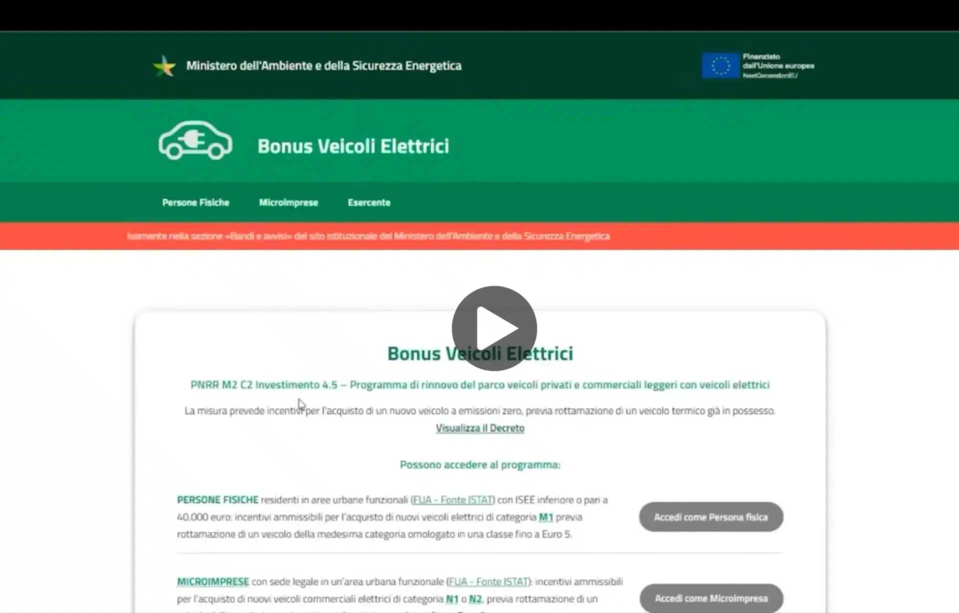 bonus veicoli elettrici video