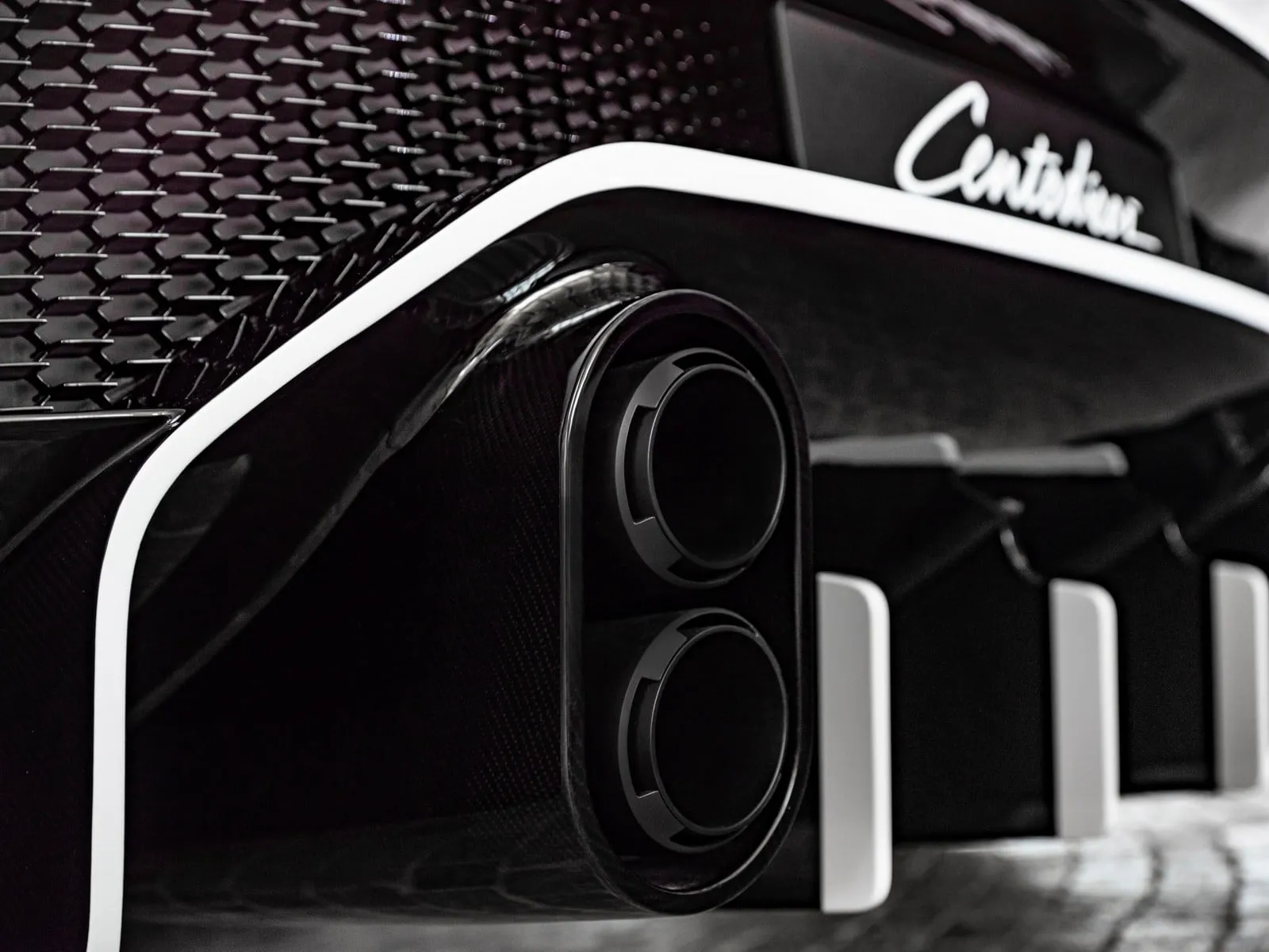 bugatti centodieci exhaust detail