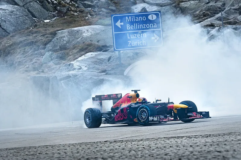 f1 red bull gotthard pass demo run 2017 sebastien buemi red bull f1