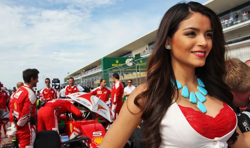 f1 united states gp 2016 grid girl for sebastian vettel ferrari sf16 h