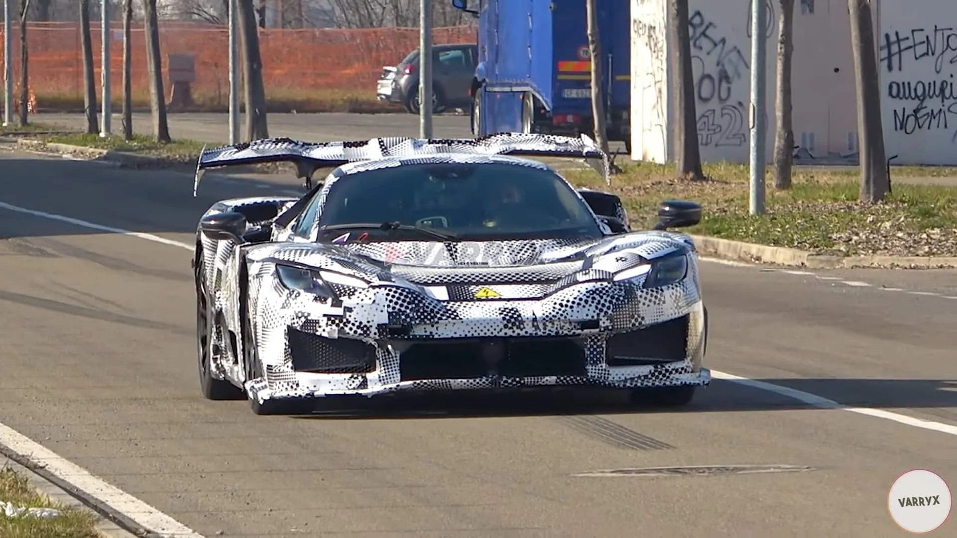 ferrari hypercar mule video