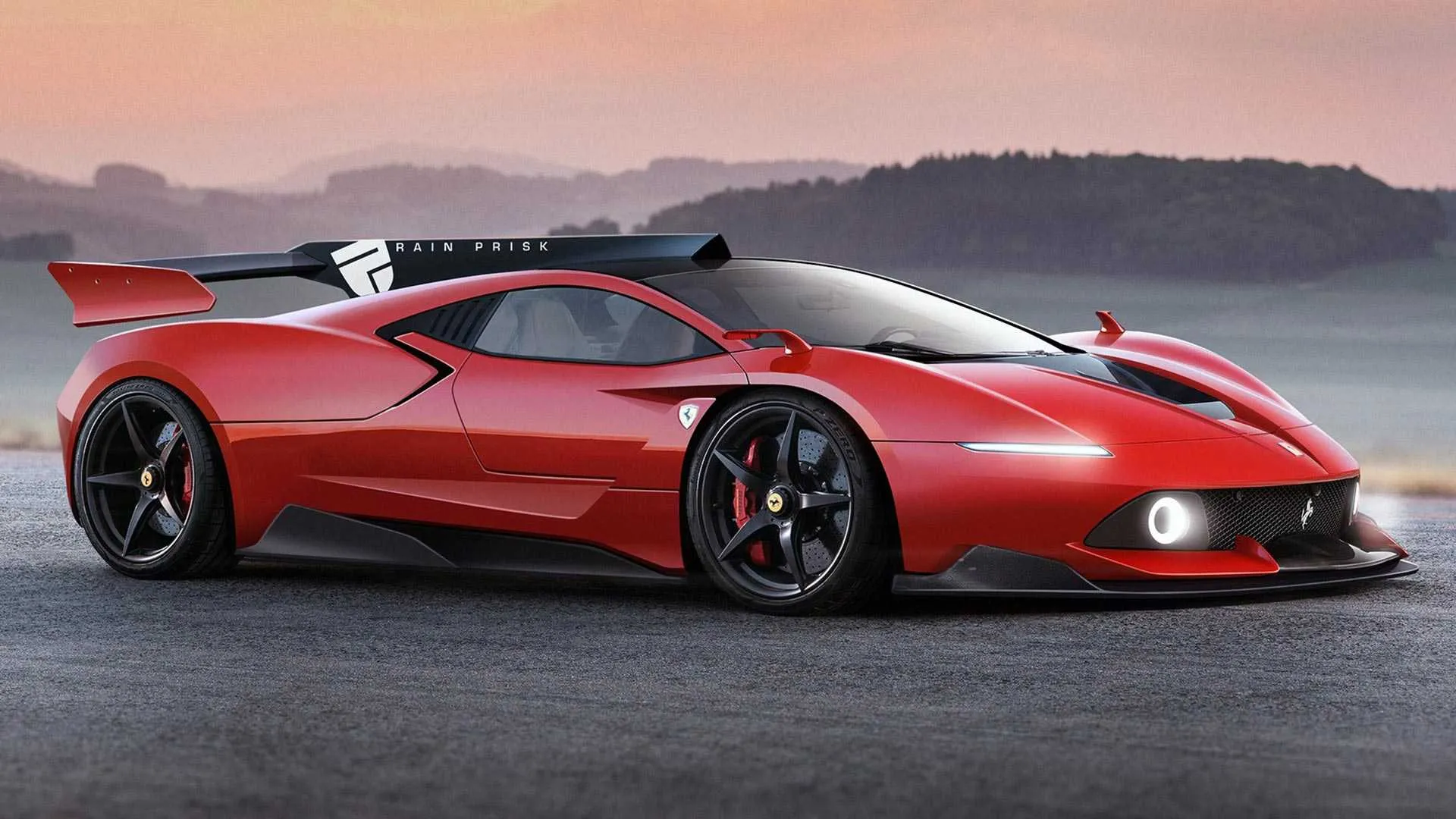 ferrari hypercar rendering