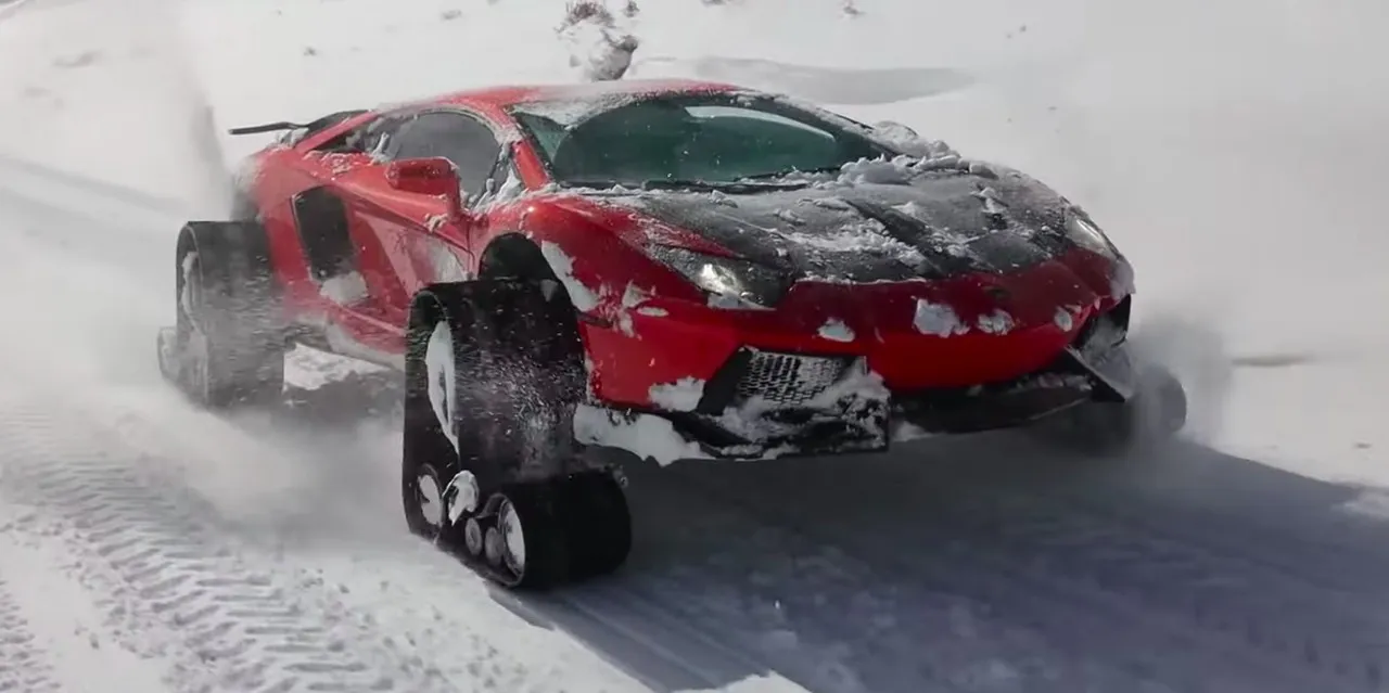 lamborghini aventador cingoli neve 1
