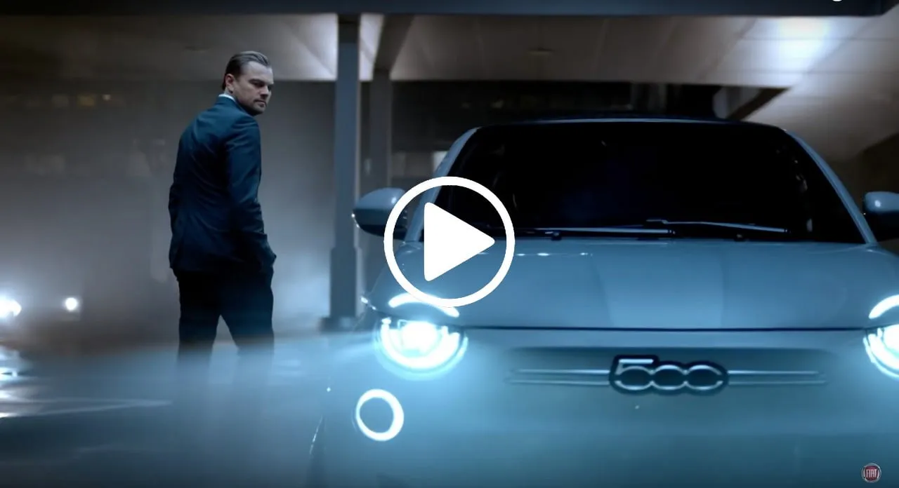 leonardo dicaprio fiat 500 elettrica
