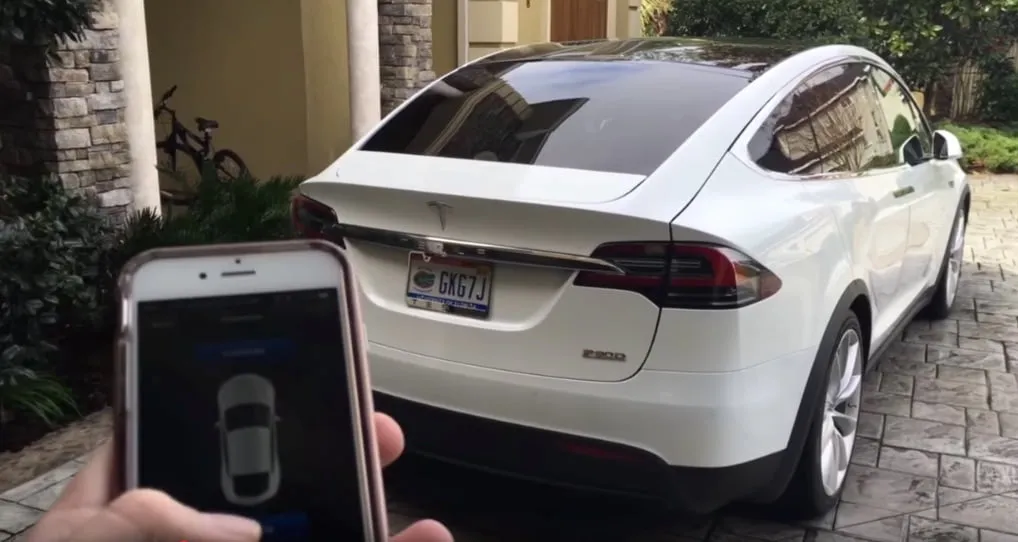 summon tesla model x via app