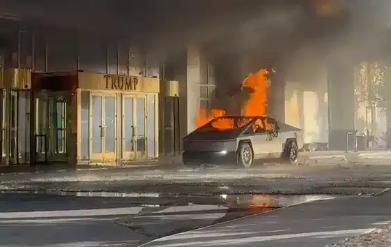 trump tesla fire
