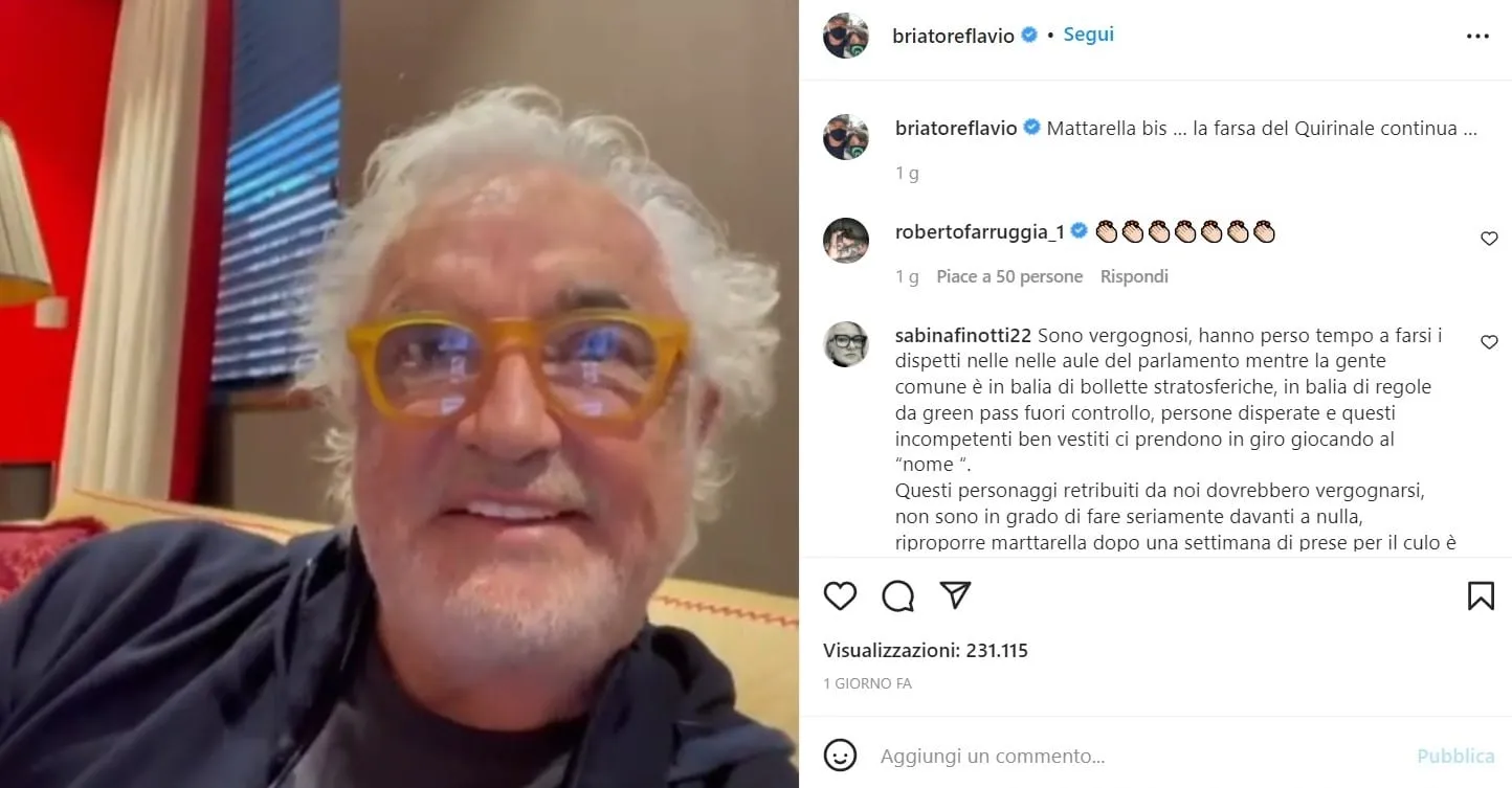 video briatore mattarella