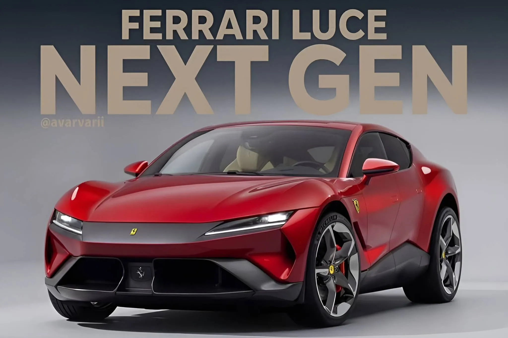 Render Ferrari Luce anteriore di colore rosso