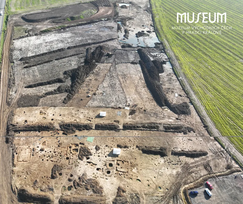 Vista dall'alto di un sito archeologico in Repubblica Ceca