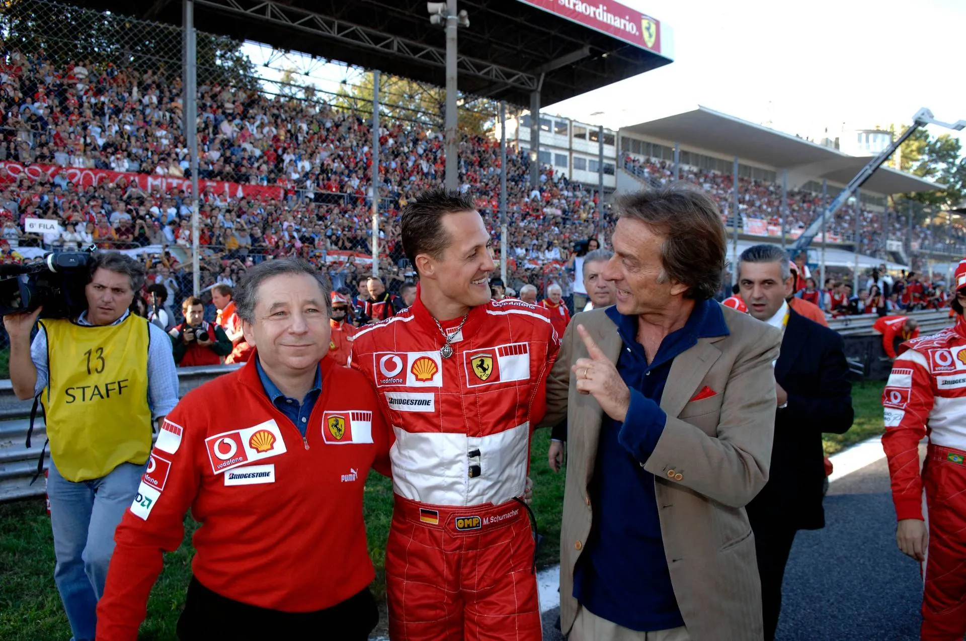 Jean Todt, Michael Schumacher e Luca Cordero di Montezemolo alle Finali Mondiali Ferrari del 2006