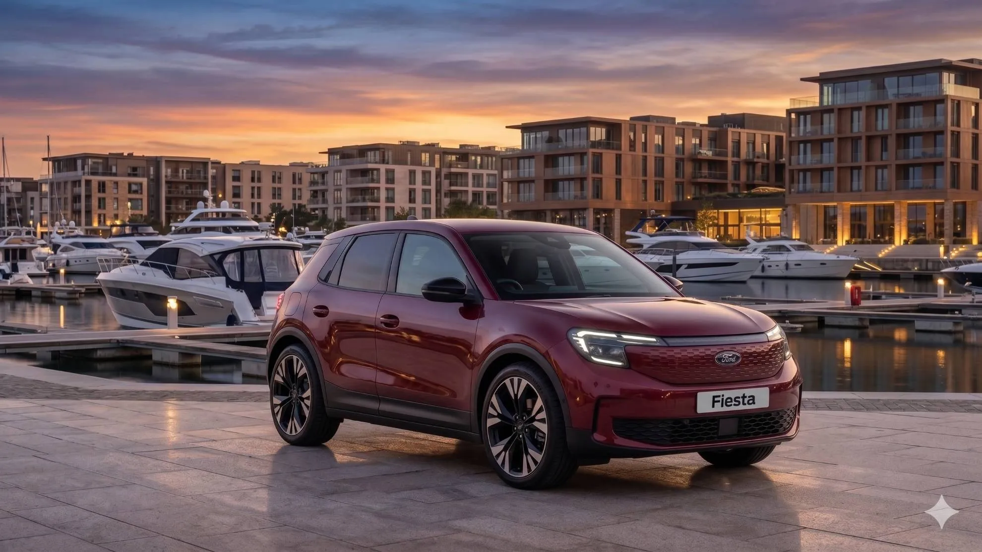 Render della Ford Fiesta che arriverà in futuro basata sulla renault 5 e-tech
