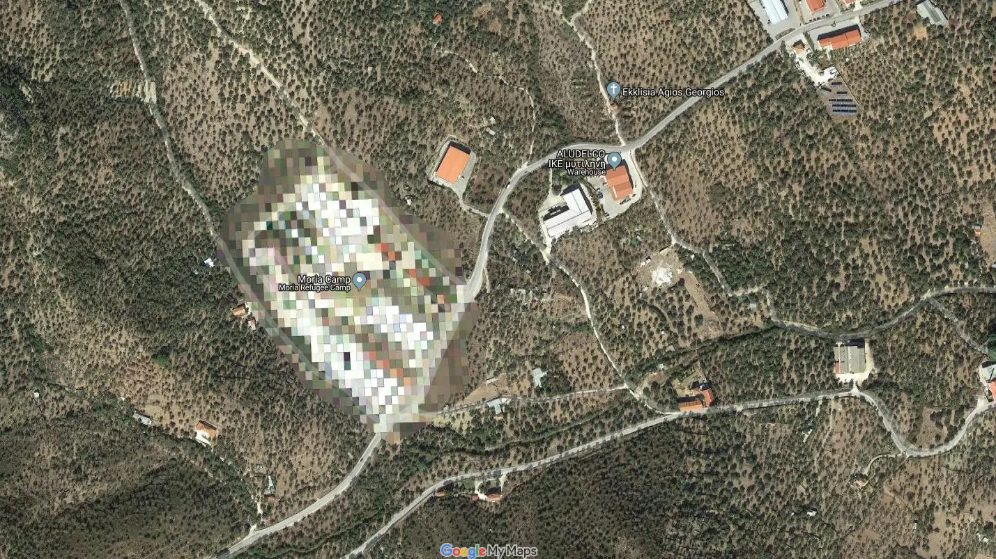 google maps kamp moria