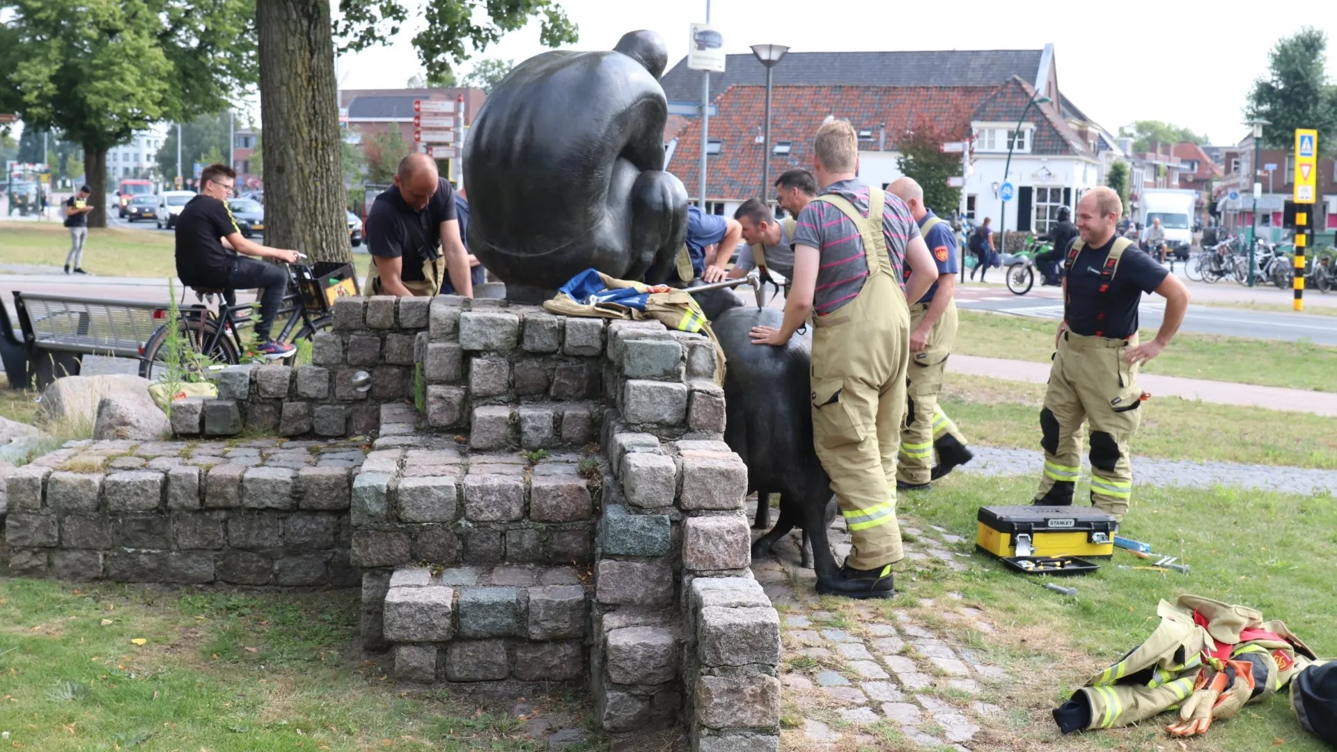 jongen vast in beeld