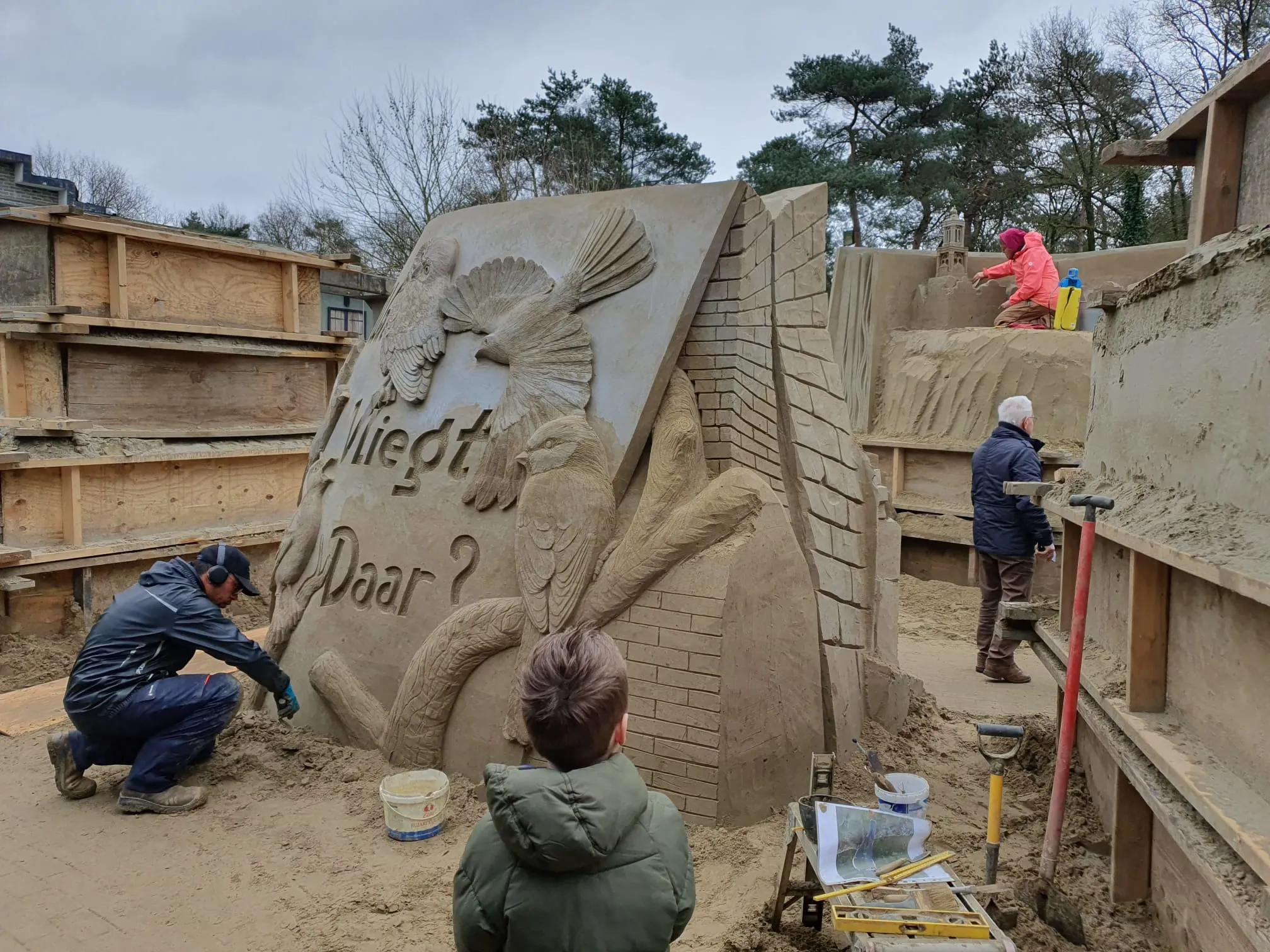 opbouw zandsculptuur