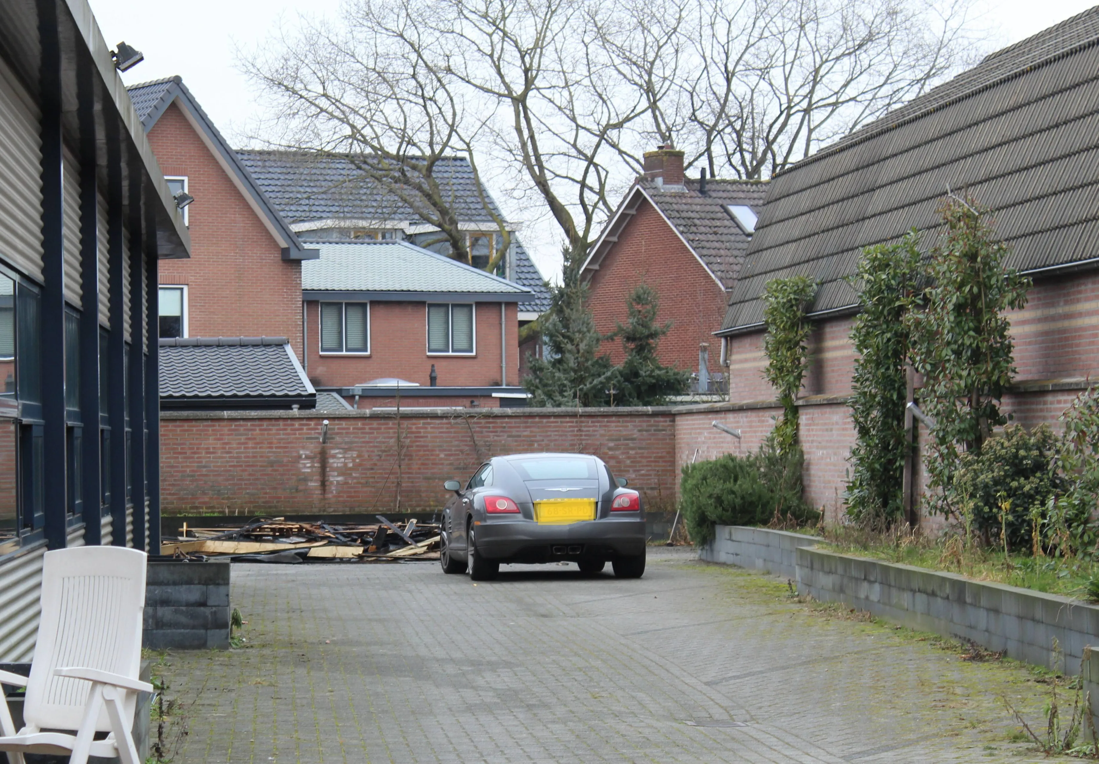 Brand in bijgebouw Dorpsstraat in Lunteren
