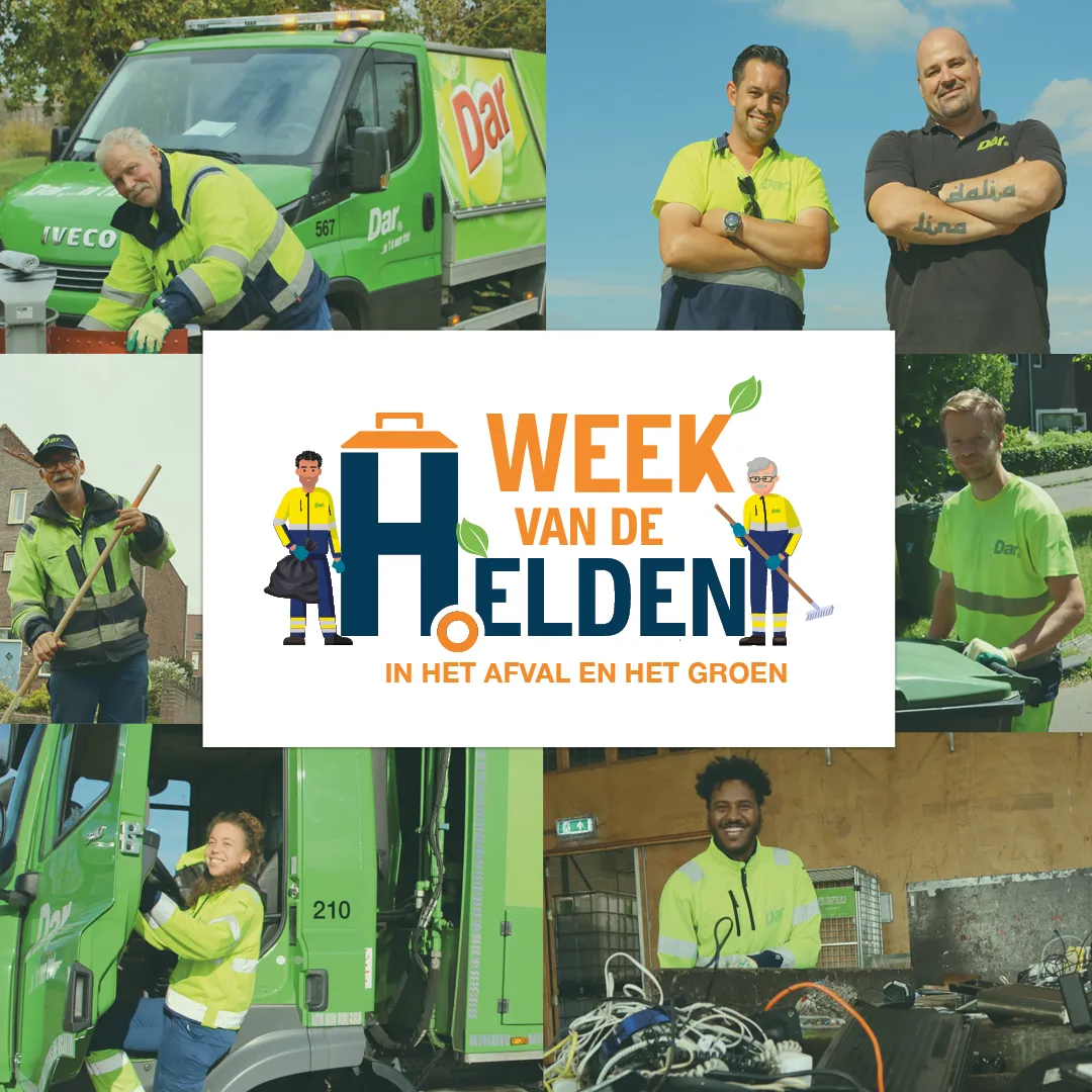 de week van de helden in het afval en het groen