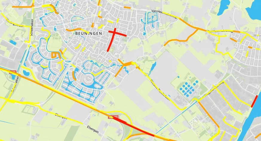 gevaarlijkste wegen gemeente beuningen