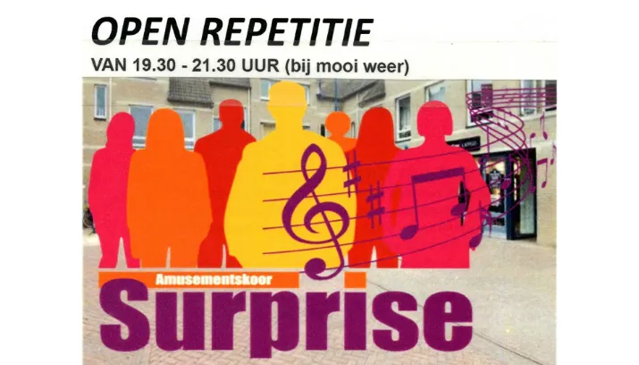 open repetitie amusementskoor suprise