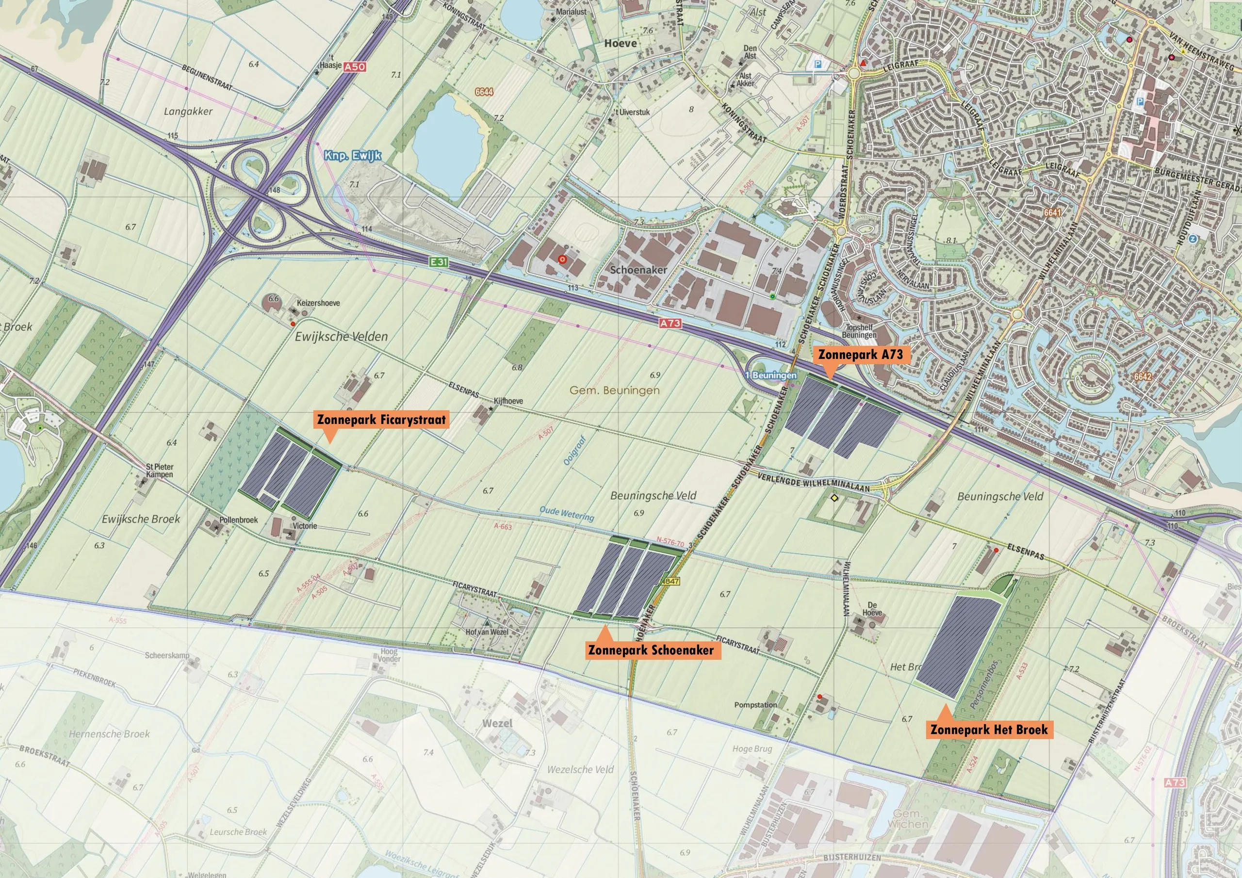 overzicht zonneparken nieuwsbrief